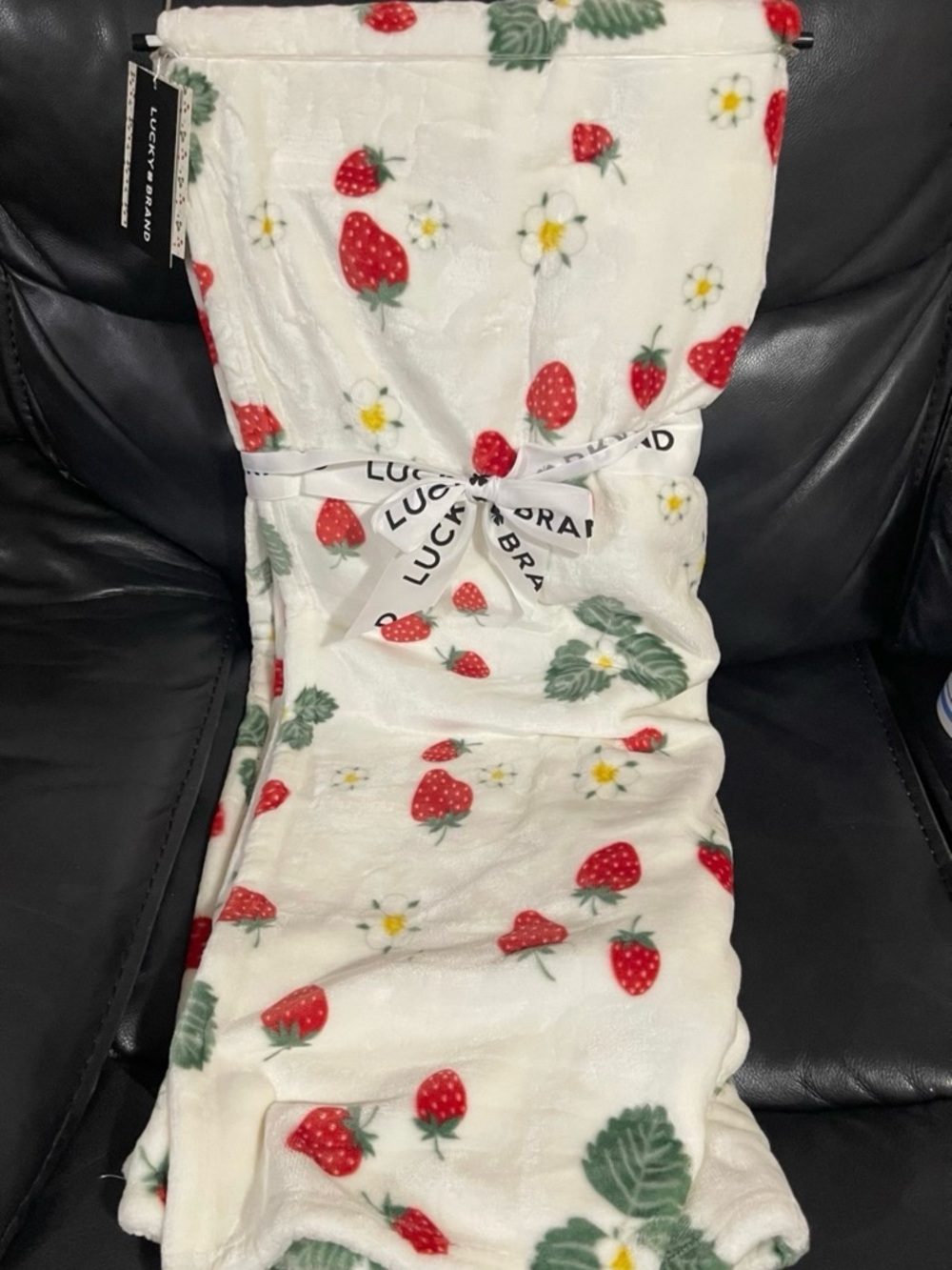 Lucky Brand Strawberries Throw - Lucky Brand Plush Throw